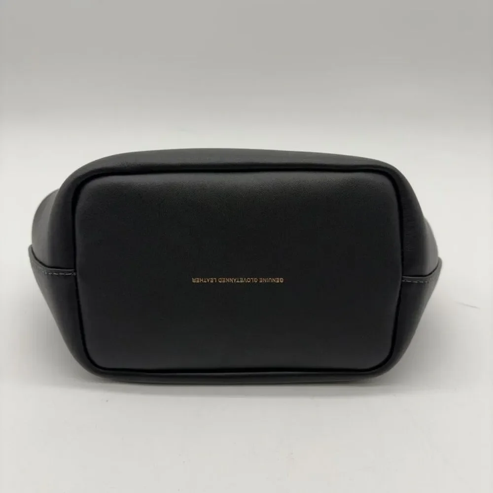 Coach Black Leather Mini Frame Bag with Gold Hardware